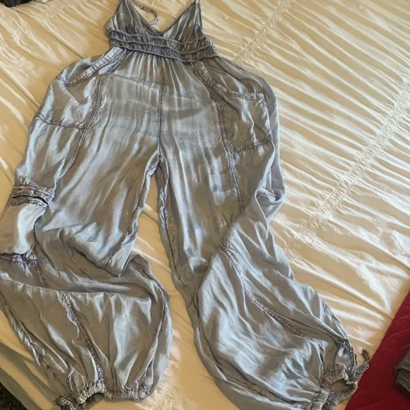 Women's Blue Jumpsuit - Picture 3 of 7